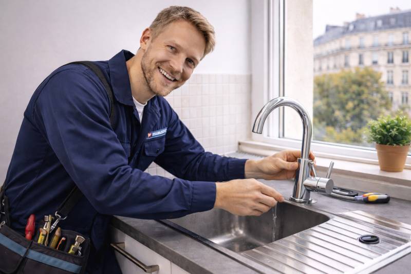 Remplacement d'un mitigeur de cuisine à Paris 75020