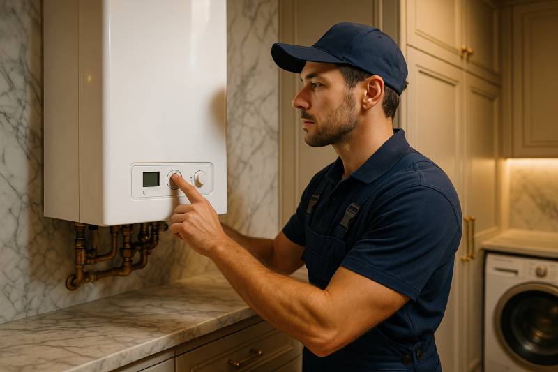Entretien d'une chaudière dans un appartement dans le 16eme de Paris