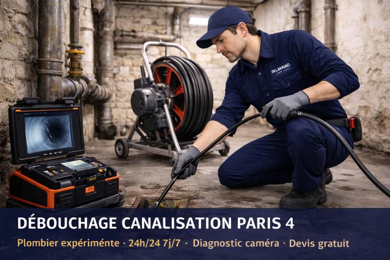 Intervention pouArtisan expert en débouchage de canalisation dans le quartier Marais à Paris 4