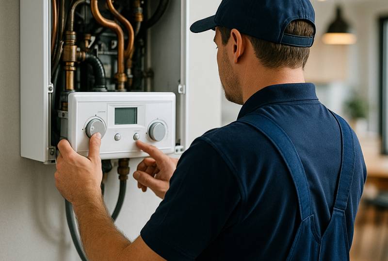 Mise en route d'une chaudière en début d'hiver à Paris