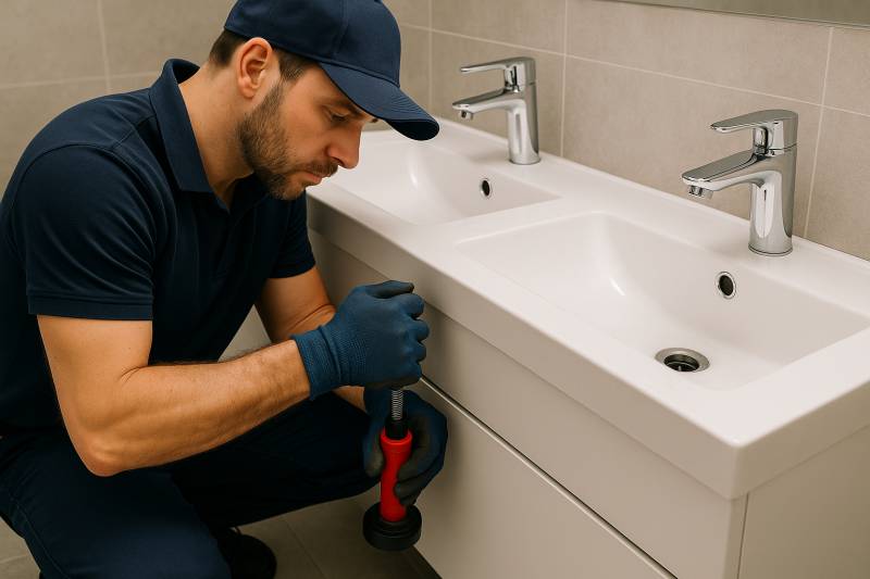 Débouchage d'un lavabo à Paris 13
